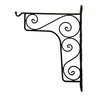 Large Wrought Iron Scrolling Wall Mounted Bracket for Lanterns or Signs For Sale