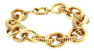 Late 20th-Century 14k Yellow Gold Combination Texture Bracelet