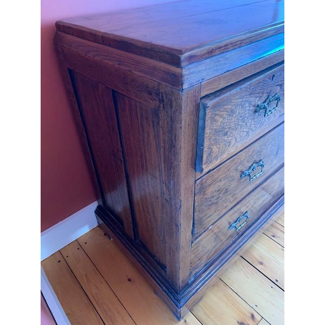 English 19th Century Antique Anglo-Burmese Colonial Inlaid Teak Chest of Drawers For Sale - Image 3 of 10