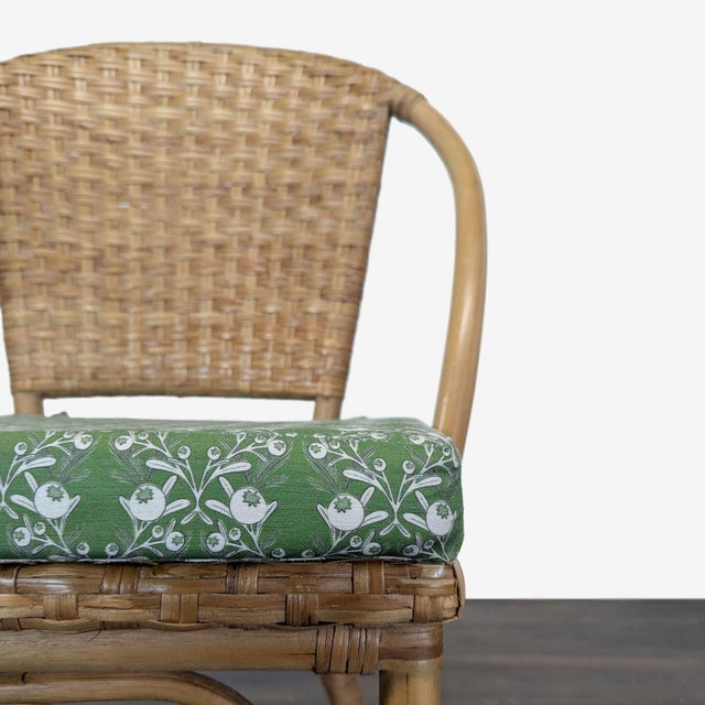 Pair of Pottery Barn Parisian Woven Dining Chairs For Sale - Image 12 of 13