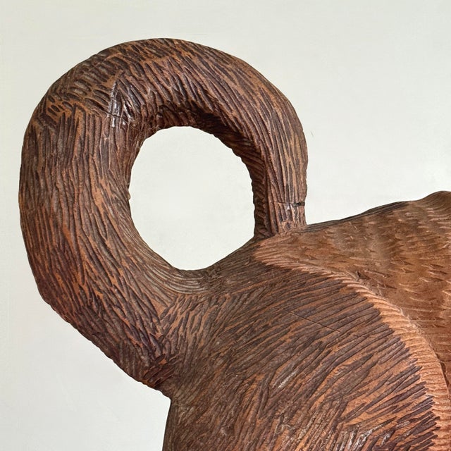 Vintage Monumental Folk Art Hand Carved Dog Sculpture For Sale - Image 12 of 12