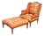 20th Century French Walnut Chair and Ottoman For Sale