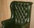 Chesterfield Wingback Swivel Chair in Green Leather For Sale - Image 4 of 18