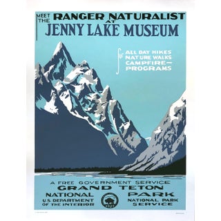 Grand Teton National Park Poster 1996, Art of the National Parks, Jenny Lake Museum For Sale