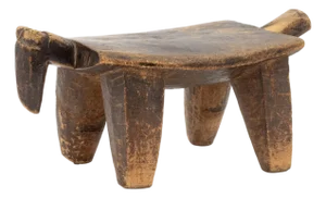 Lobi Burkino Faso Zoomorphic Carved Wood Stool