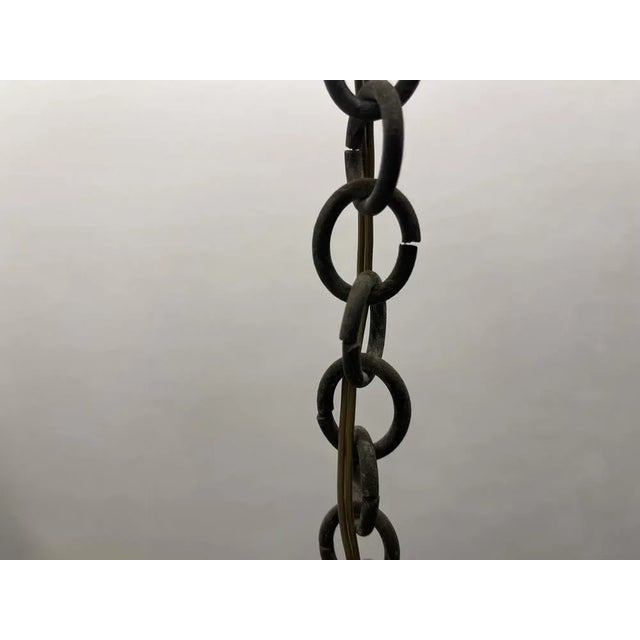 Metal Bronze and Glass Light Pendant, 1950s For Sale - Image 7 of 9