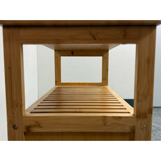 Bamboo Double Door Storage Cabinet For Sale - Image 10 of 12