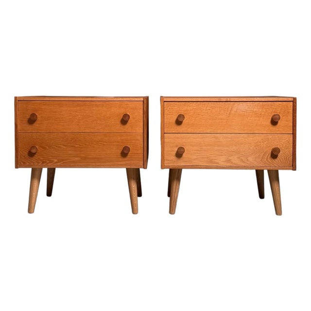 Vintage Oak Bedside Tables from Ikea, 1970s, Set of 2 For Sale