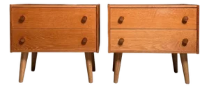 Vintage Oak Bedside Tables from Ikea, 1970s, Set of 2