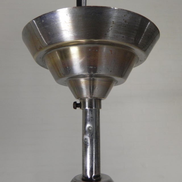Art Deco Pendant Lamp with Opaline Glass Globe, 1930s For Sale - Image 10 of 12