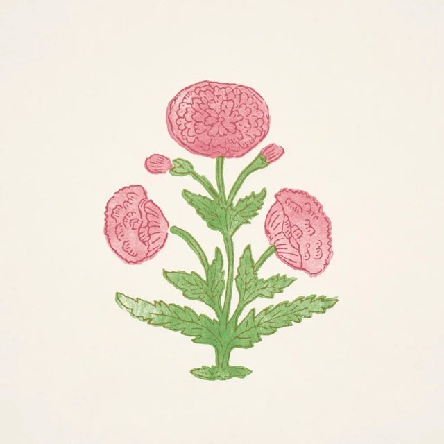 Contemporary SAMPLE - Schumacher x Molly Mahon Poppy Print Wallpaper In Rose & Grass For Sale - Image 3 of 4