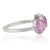 Metal Carat&Her Lotus Three Stone Pink Sapphire Halo Ring in Sterling Silver - Birthday Gift, Size 7 For Sale - Image 7 of 13