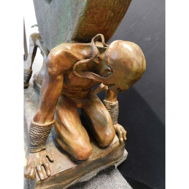 Renzo "The Stone of Relationship" Bronze Sculpture Hand Signed For Sale - Image 4 of 13