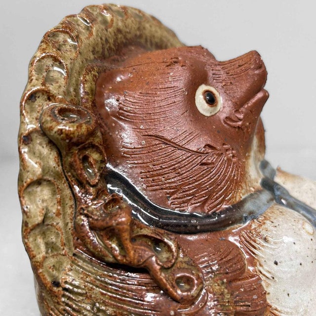 Brown Japanese Decorative Tanuki Statue, 1970s For Sale - Image 8 of 13