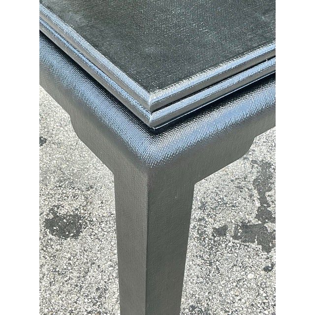 Vintage Coastal Extendable Grasscloth Game Table For Sale - Image 9 of 11