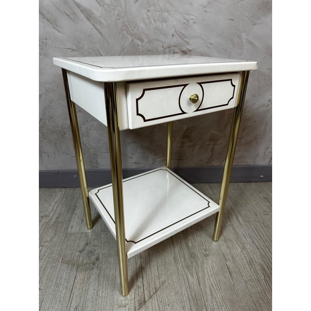 Vintage Metal Bedside Table, 1980 For Sale - Image 6 of 12