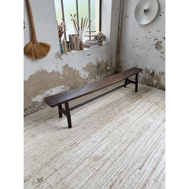 Antique Bench in Dark Patinated Pine, 1890s For Sale - Image 13 of 18