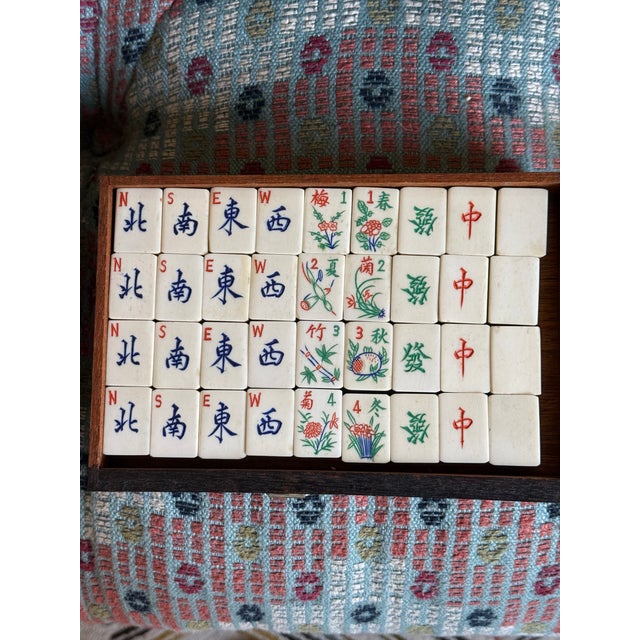 1920s Antique Mah Jong Box With All Original Pieces For Sale - Image 5 of 8