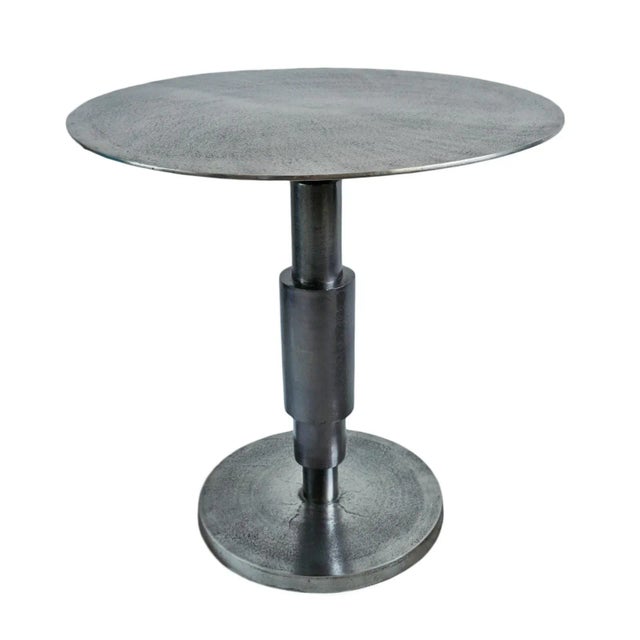 Dark Gray Deco Nickel Bistro Table For Sale - Image 8 of 8