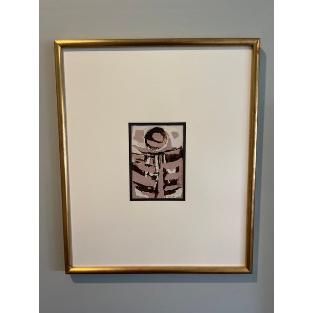 Mid-Century Modern Vintage 70's Mid-Century Modern Abstract Framed Mixed Media Torn Paper Collage For Sale - Image 3 of 6