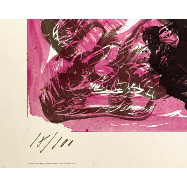 Contemporary David Alfaro Siqueiros, El Amante, Rare Hand Signed Lithograph, Edition of 100, Framed, 1969 For Sale - Image 3 of 3