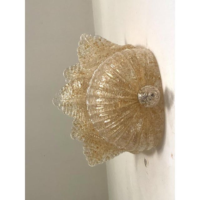 Contemporary Transparent and Gold Graniglia Leaf Murano Glass Wall Sconces by Simoeng, Set of 2 For Sale - Image 3 of 10