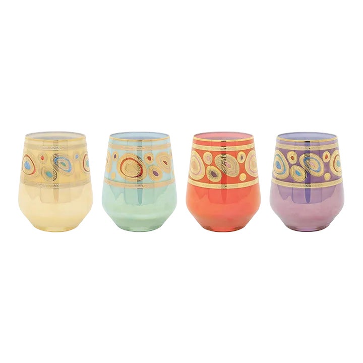 VIETRI Regalia Assorted Stemless Wine Glasses Set of 4 Chairish
