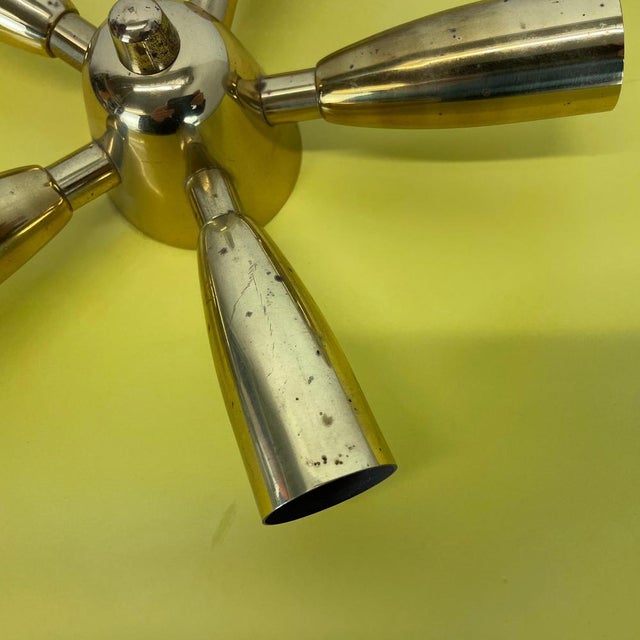 Theatre Wall Light in Brass + Yellow in the style of Stilnovo by Gio Ponti, Italy, 1950s For Sale - Image 13 of 18