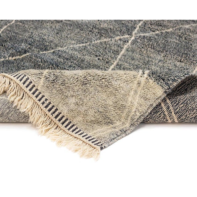 Ombré Diamond Trellis Hand-Knotted Wool Rug | 10'6" X 8'8" | One of a Kind For Sale - Image 10 of 12