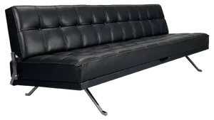 Constanze Daybed in Black Leather by Johannes Spalt for Wittmann, Vienna, 1960s