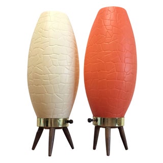 Mid-Century Modern Beehive Lamps - A Pair For Sale