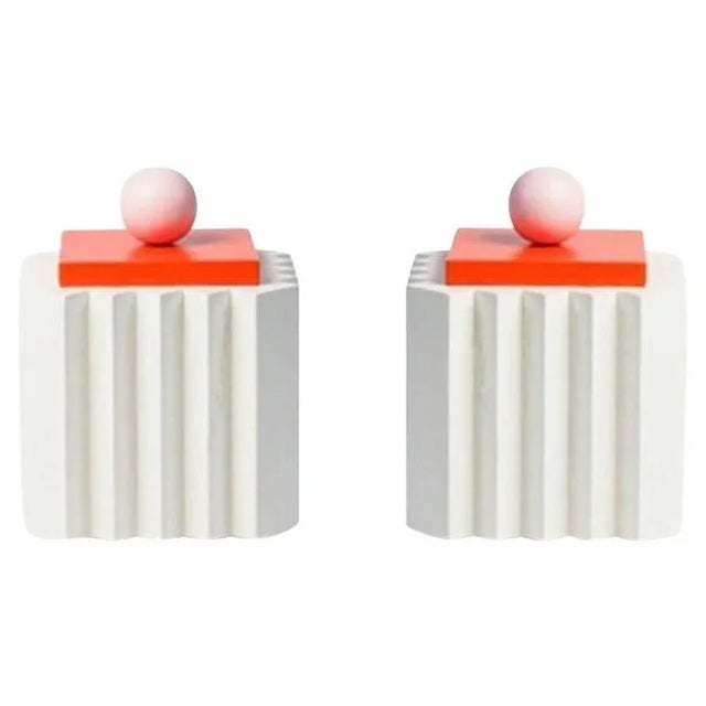 Blue Large White Plizé Boxes by Made by Choice, Set of 2 For Sale - Image 8 of 8