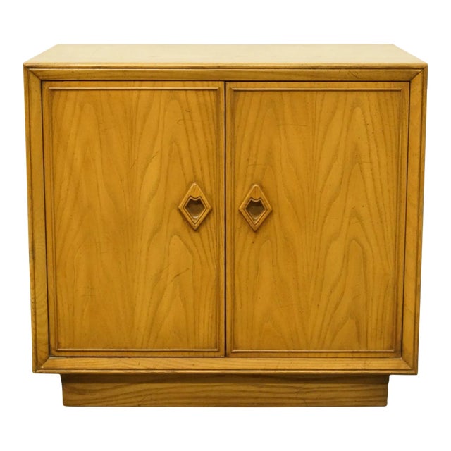 White of Mebane Contemporary Asian Inspired 26" Cabinet Nightstand 755-71 in Sand Finish For Sale