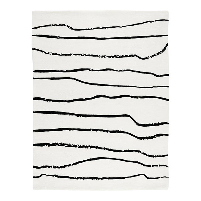 Hand-Tufted Wool Rug 7x9 - One-of-a-Kind Modern Art Carpet For Sale