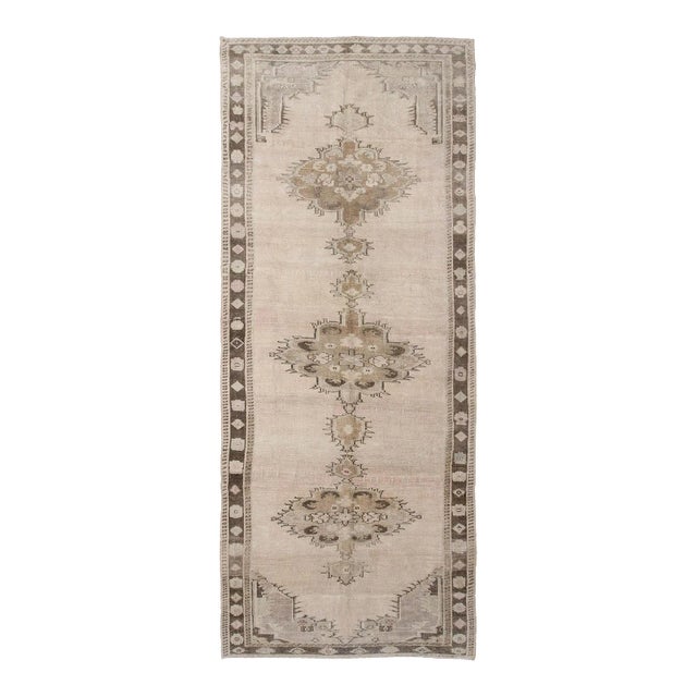 Oversized Vintage Washed Out Turkish Kars Rug For Sale