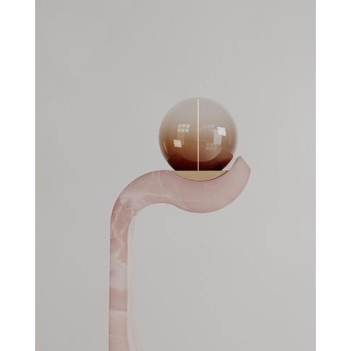 Yellow Onice Rosa Marble Stone Lucerna Lamp by Esther Knopfler For Sale - Image 8 of 17