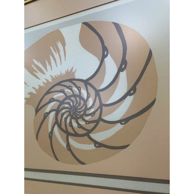 Vintage lithograph numbered and signed by artist and unusually titled “Cambered Nautlis”. Very 80’s style.