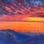 Large Contemporary Oil Painting Cranes Over Sunset 48x48” For Sale