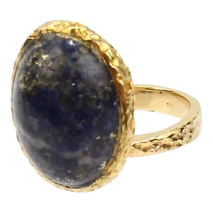 Vintage Erwin Pearl Asymmetrical Modernist 18 Karat Gold and Lapis Lazuli Cocktail Ring Size 8