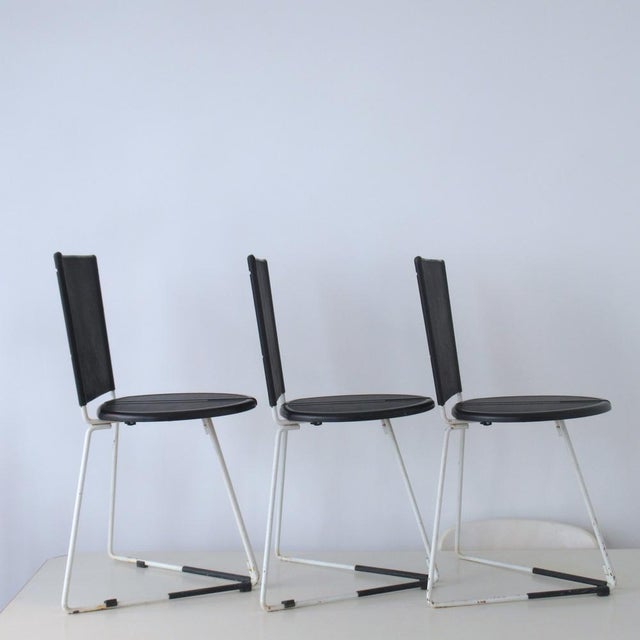 Postmodern Terna Chairs by Gaspare Cairoli for Seccose, 1980s, Set of 3 For Sale - Image 3 of 18