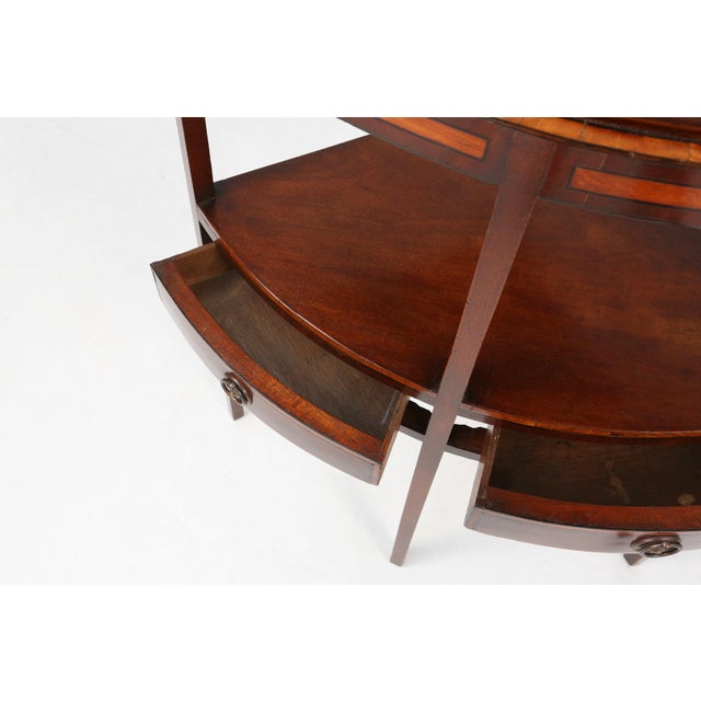 Brown Vintage Corner Cabinet with Wood Inlay and Drawers, France, 1850s For Sale - Image 8 of 12