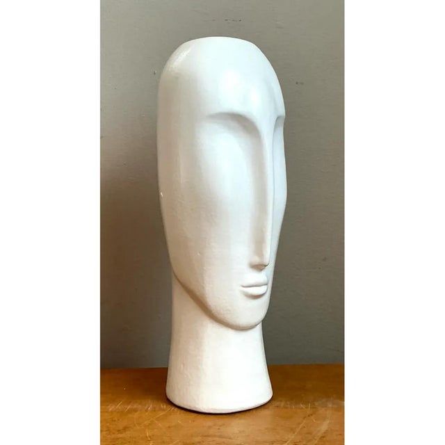 Mid-Century Modern Vintage Abstract Ceramic Bust Sculpture For Sale - Image 3 of 12