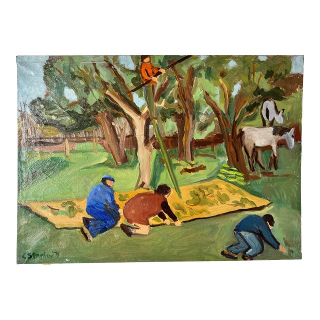 1971 Vintage C. Stanley Impressionist Oil on Canvas Painting/ Sold For Sale