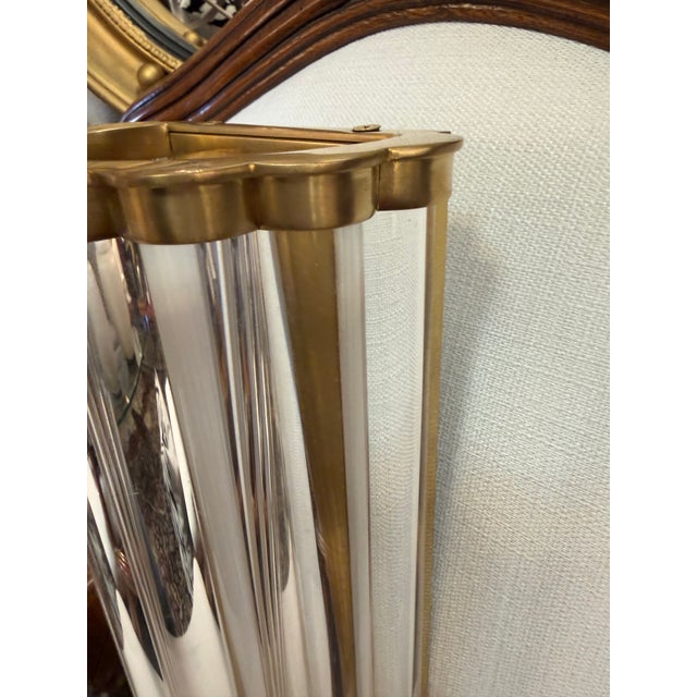 2020s Thick Tubular Glass and Solid Brass Wall Sconce For Sale - Image 5 of 12