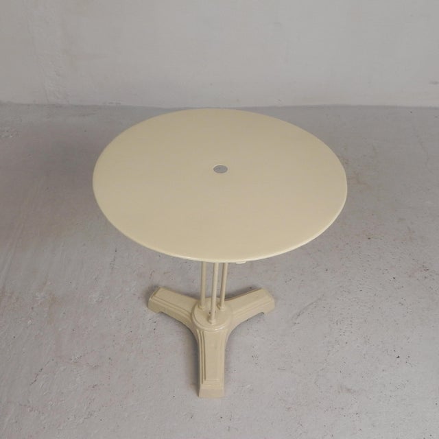 1930s Bistro Table with Cast Iron Legs and Round Steel Top, 1930s For Sale - Image 5 of 18