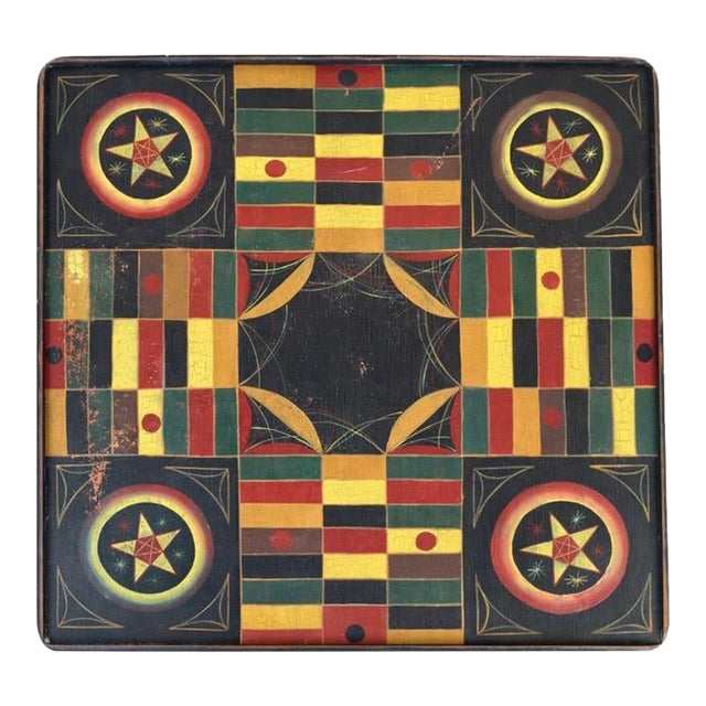 Mid Nineteenth Century Parcheesi Gameboard For Sale