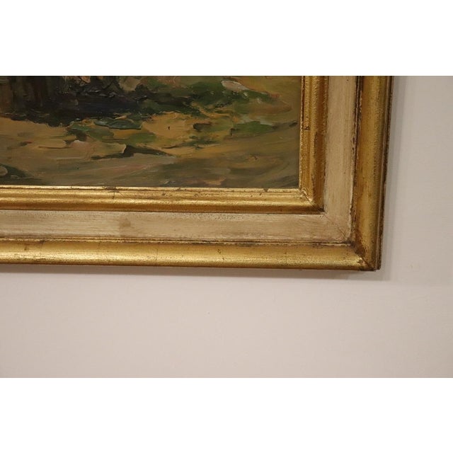 Italian Artist, Mountain Valley Landscape, Oil Painting on Plywood, Framed For Sale - Image 10 of 14