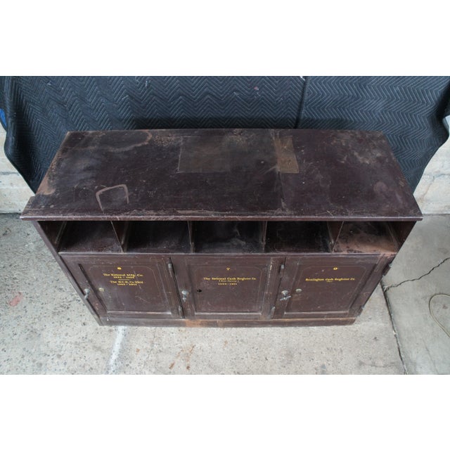 Antique NCR National Cash Register Industrial Iron Steel Safe Cabinet For Sale - Image 6 of 12