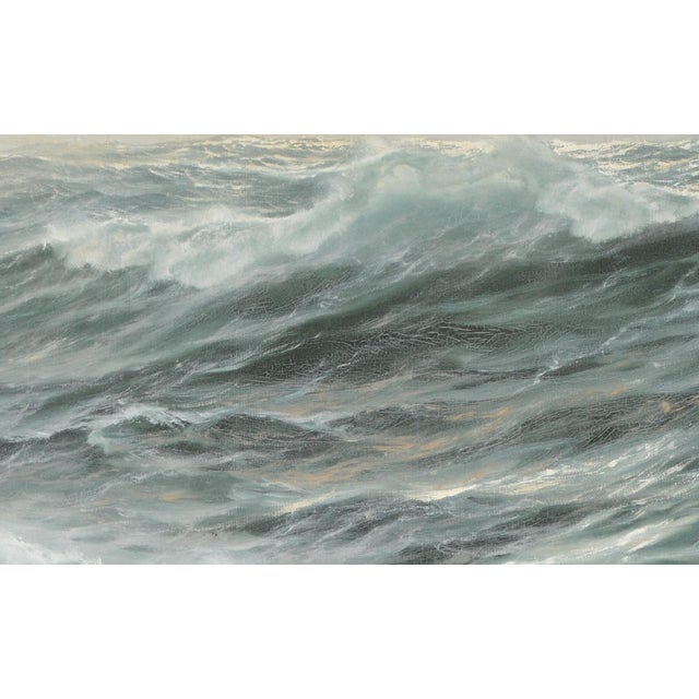 Patrick von Kalckreuth. Large seascape with crashing waves. Oil on canvas. Signed lower right. Label on reverse by the...