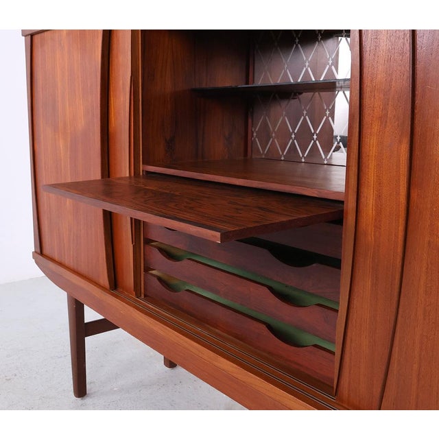 Vintage Teak Highboard or High Sideboard with 4 Sliding Doors, 1960s For Sale - Image 10 of 18